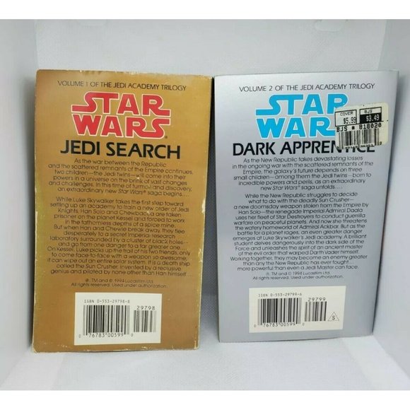 2 Star Wars Vol 1 & 2 Jedi Academy Trilogy Jedi Search Dark Apprentice Books - Picture 2 of 12